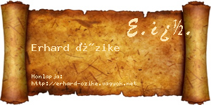 Erhard Őzike névjegykártya